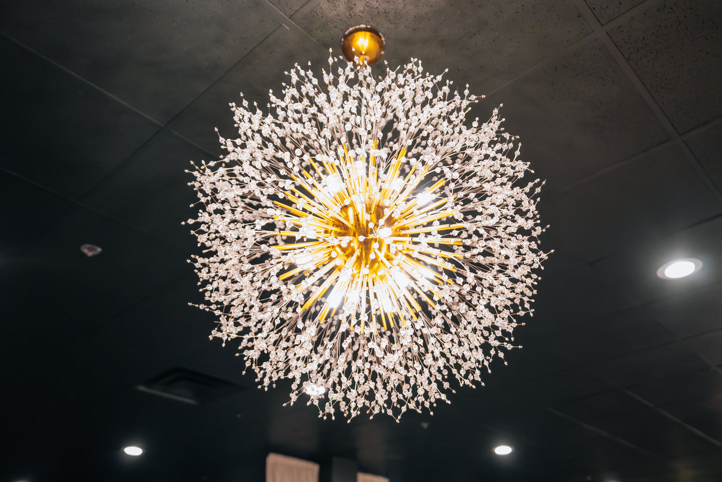 16-Light Gold Dandelion Firework Chandelier